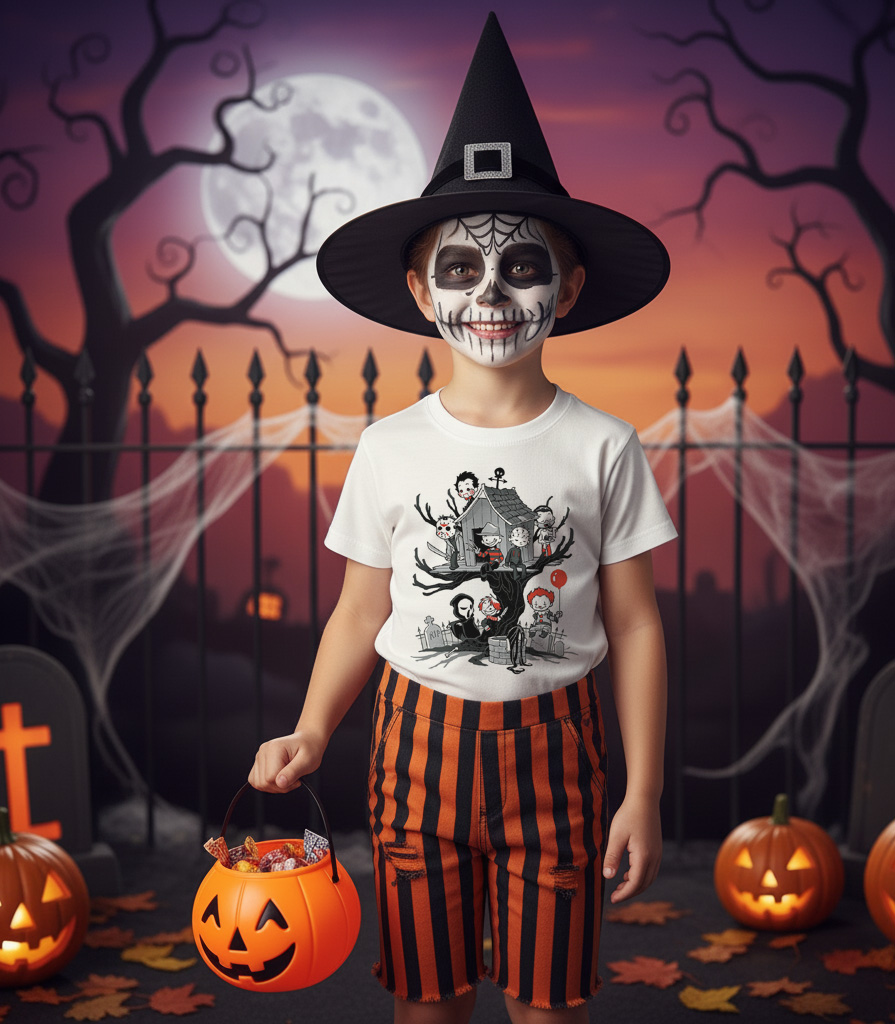 Camiseta Infantil Filmes Arvore do Terror Cute — foto 2