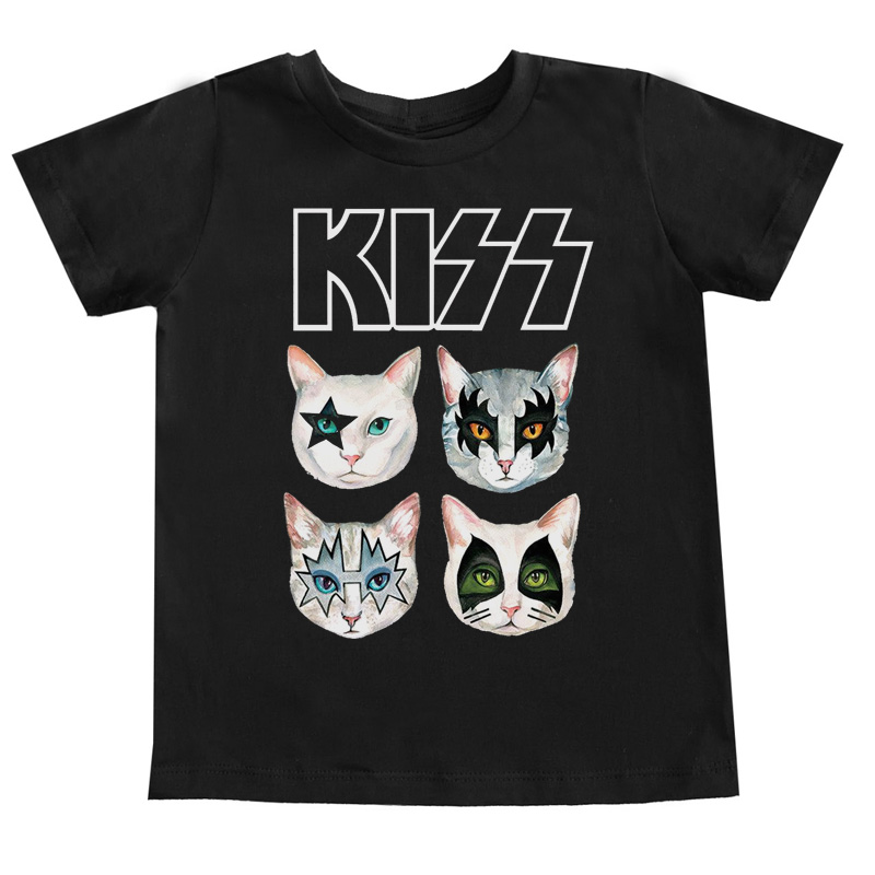 Camiseta infantil Rock  Kiss Cat preto — foto 2