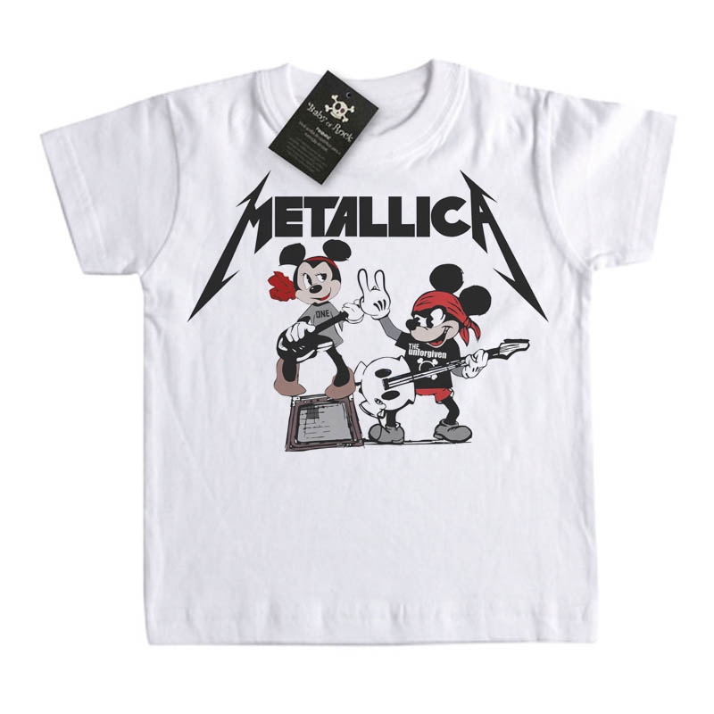 Camiseta infantil Rock Metallica Mickey