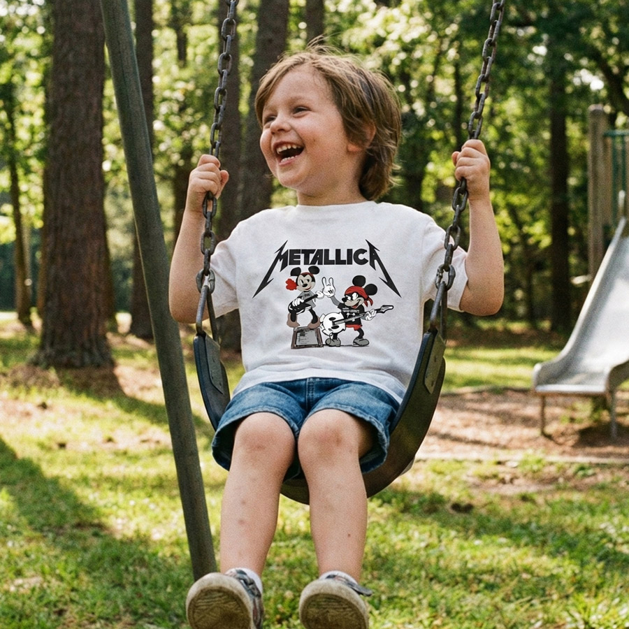 Camiseta infantil Rock Metallica Mickey — foto 2