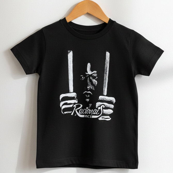 Camiseta infantil Hip Hop Racionais Mc's preta