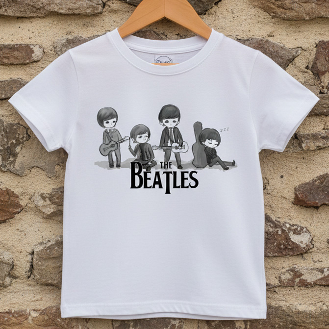Camiseta Infantil Rock Beatles white