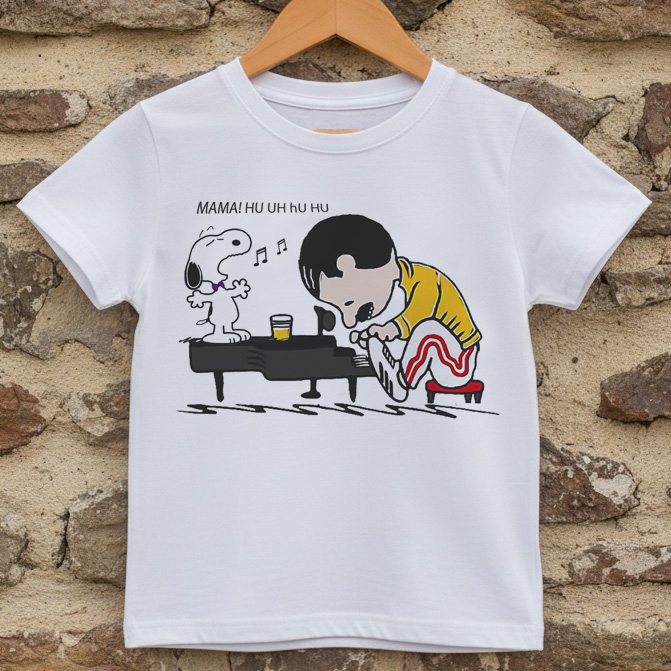 Camiseta Infantil Rock Queen Snoopy