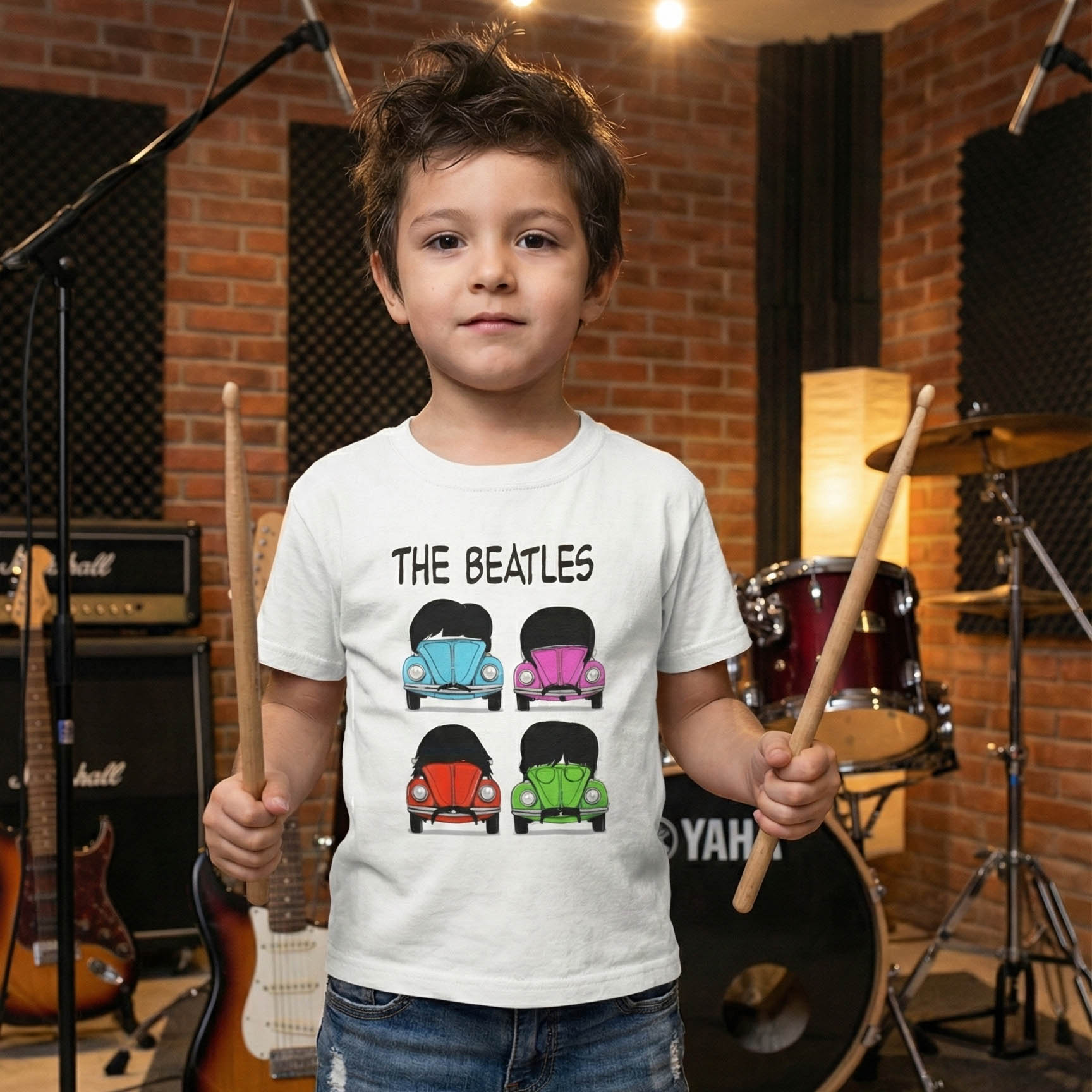 Camiseta Infantil Rock Beatles Fusquinhas — foto 3