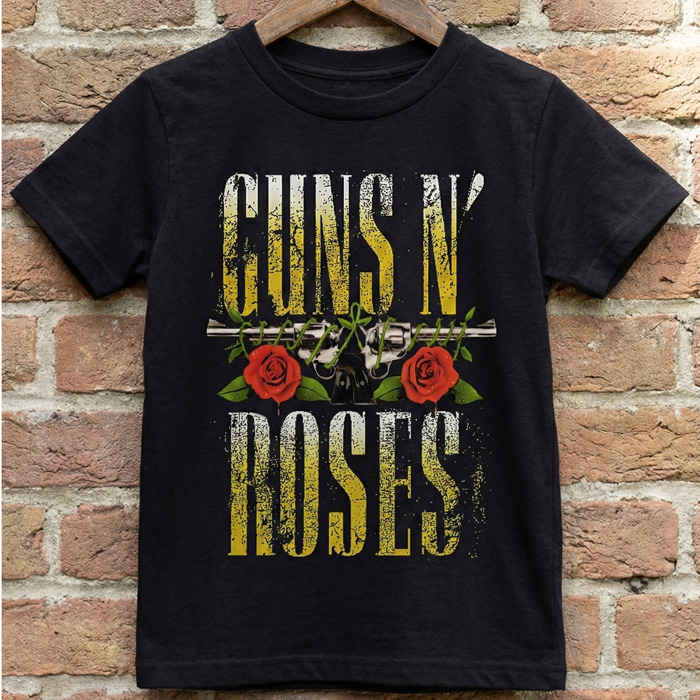 Camiseta infantil Rock Guns n'roses Preta