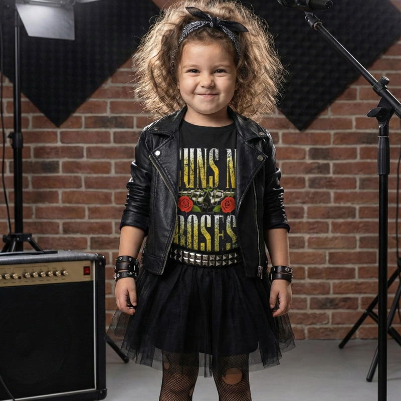 Camiseta infantil Rock Guns n'roses Preta — foto 2