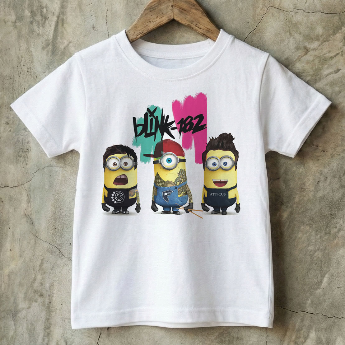 Camiseta Infantil Rock Blink 182 Minions