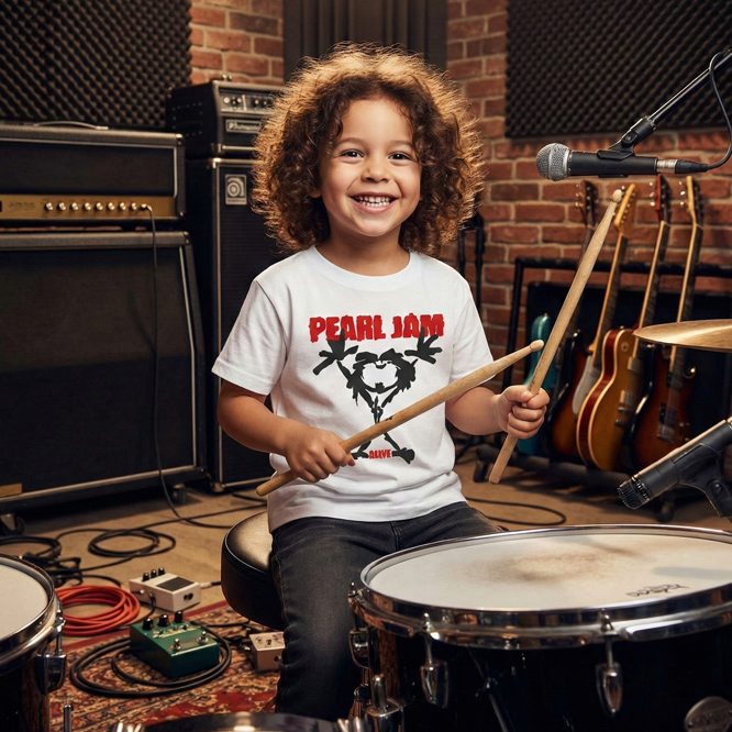 Camiseta Infantil Rock Pearl Jam Alive — foto 2
