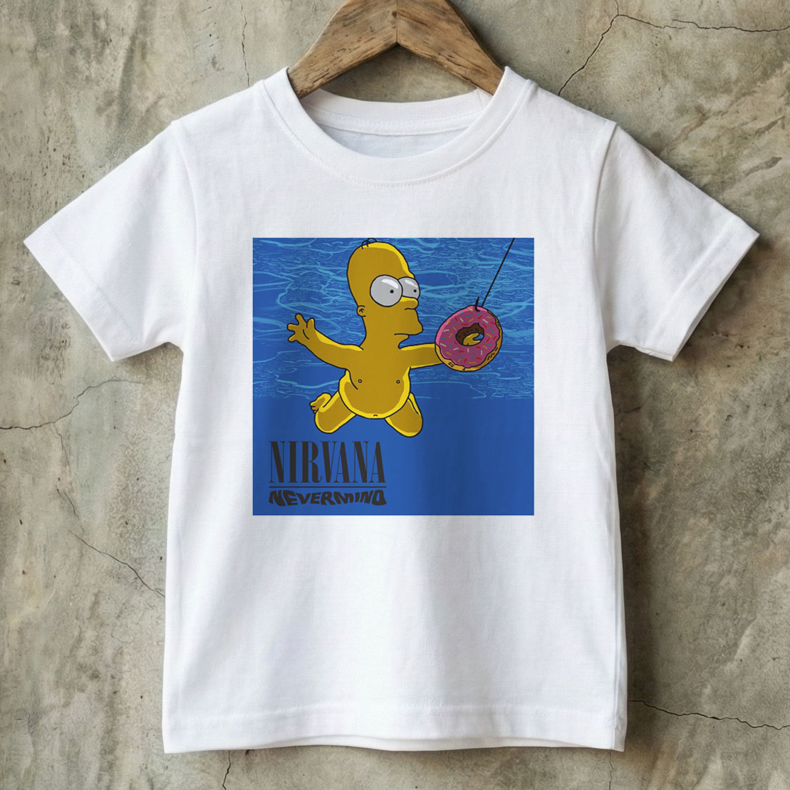 Camiseta Infantil Rock Nirvana Simpons Homer