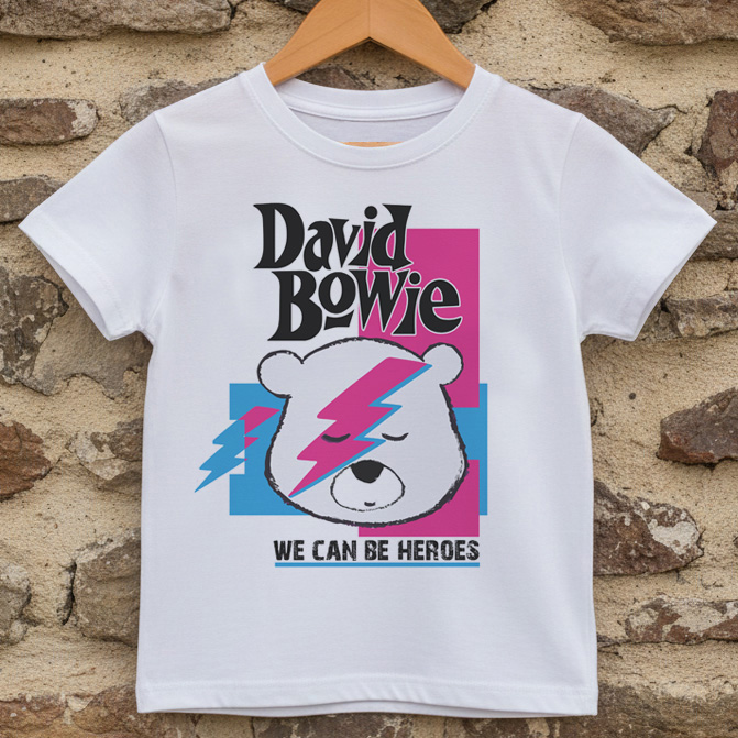 Camiseta infantil Rock David Bowie cute