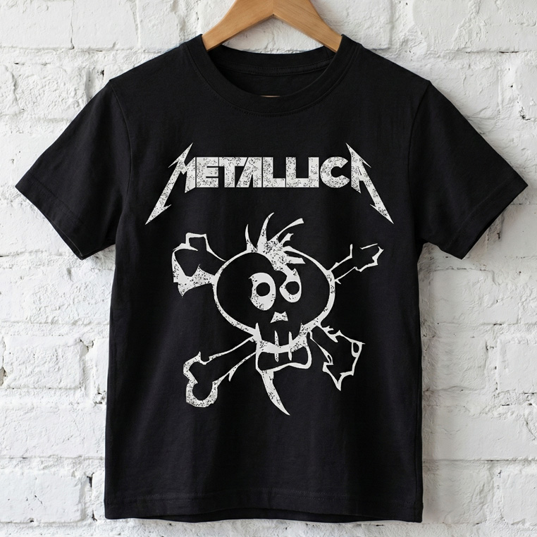 Camiseta infantil Rock Metallica caveira cute