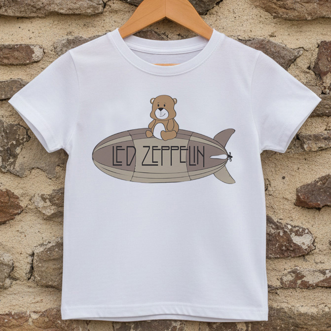 Camiseta Infantil Rock Led Zeppelin Ursinho