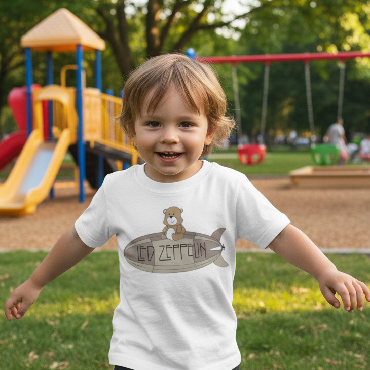 Camiseta Infantil Rock Led Zeppelin Ursinho — foto 2