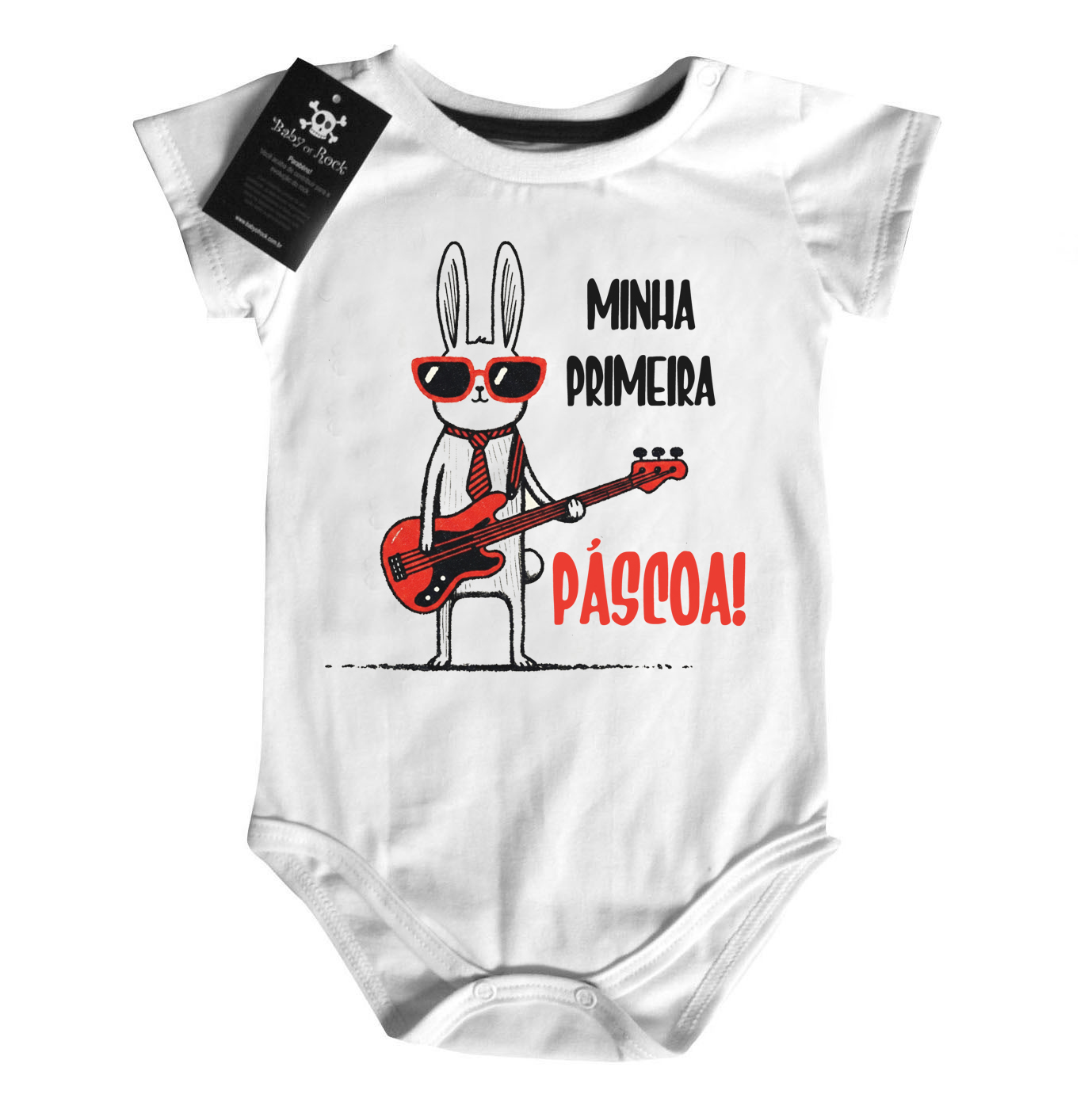 Body Bebê Rock Pascoa - Minha primeira pascoa