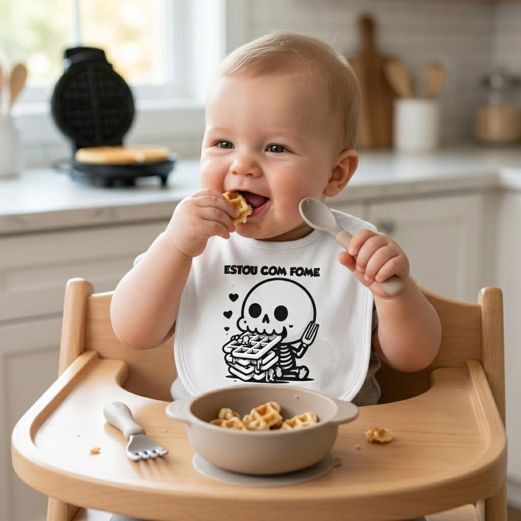 Babador bebê Rock divertido Estou com fome o tempo todo — foto 2