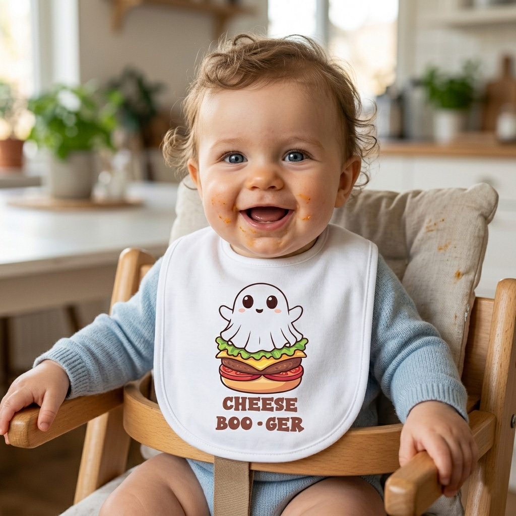 Babador bebê Divertido Cheese Boo-ger — foto 2