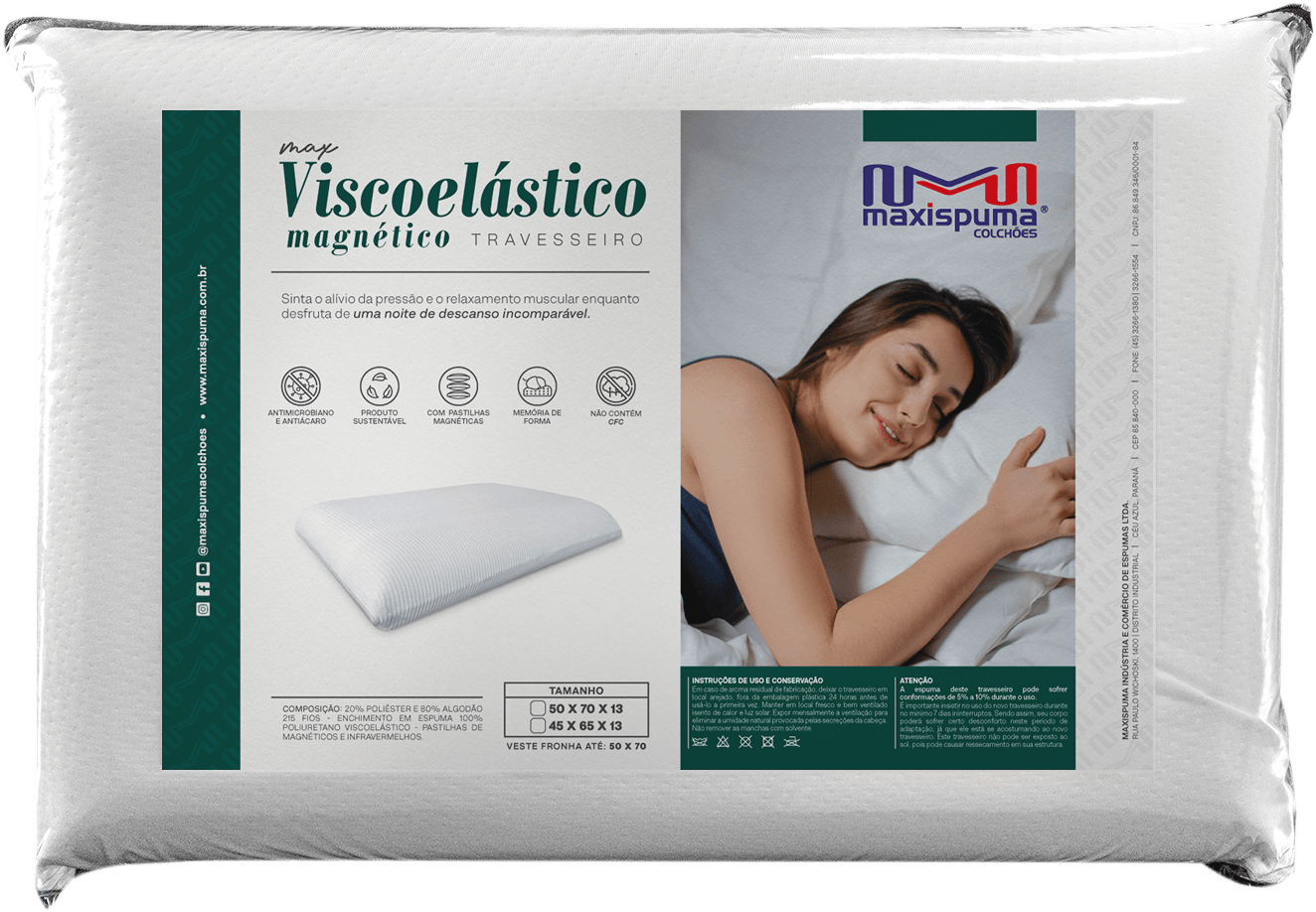 Travesseiro Max Viscoelástico Magnético