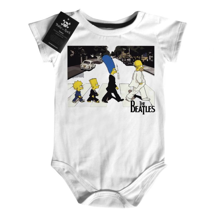 Body Bebê Rock  Beatles Simpsons