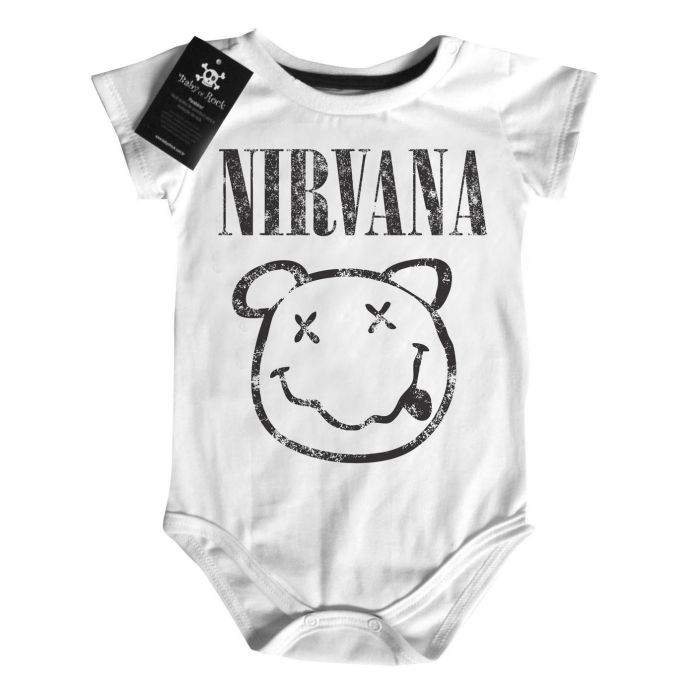 Body Bebê Rock Nirvana White