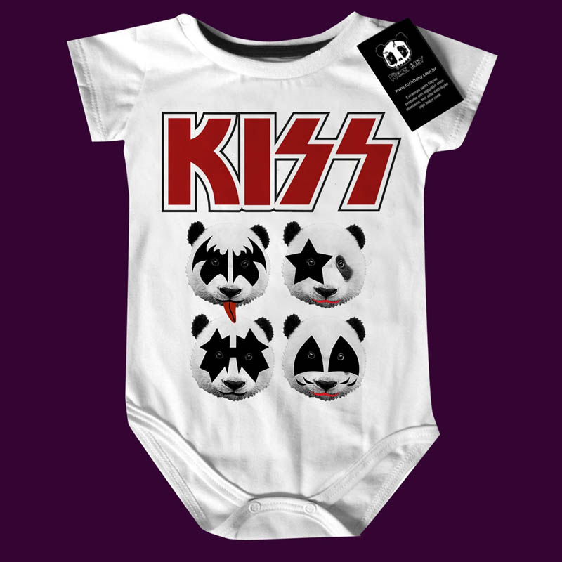 Body Bebê Rock  Kiss  Panda