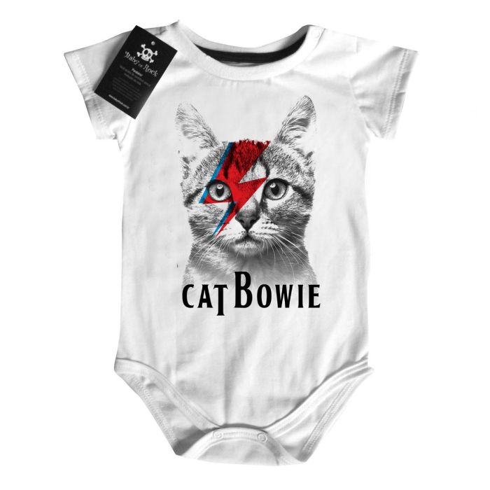 Body Bebê Rock David Bowie Cat (Gato)