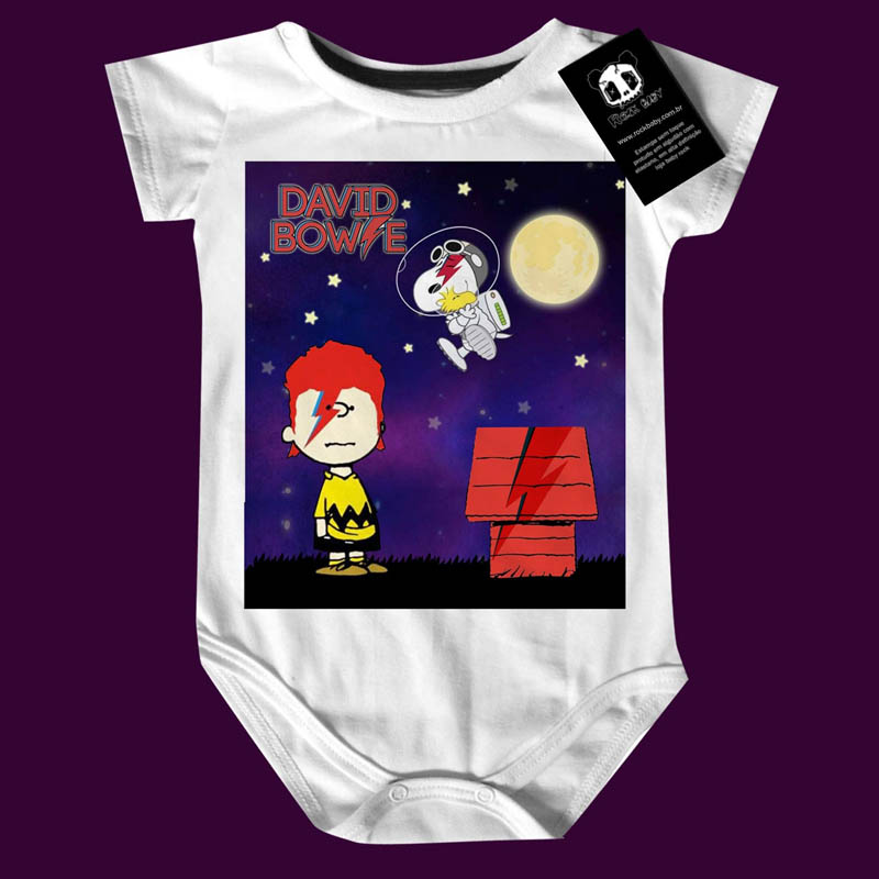 Body Bebê Rock David Bowie Snoopy