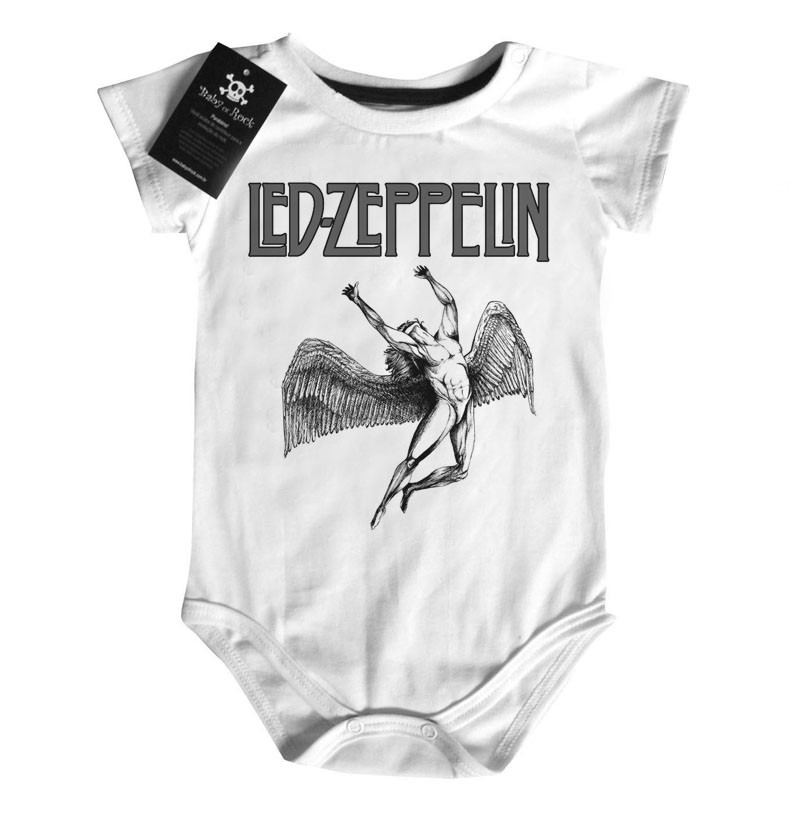 Body Bebê  Rock Led Zeppelin White