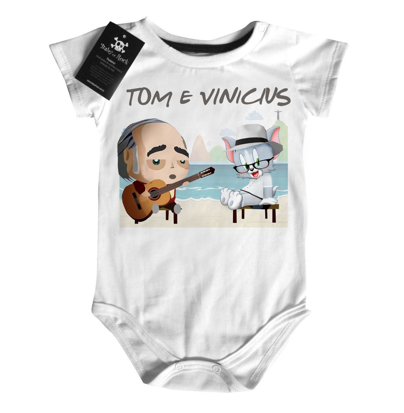 Body bebê Musica Nacional Tom e Vinicius
