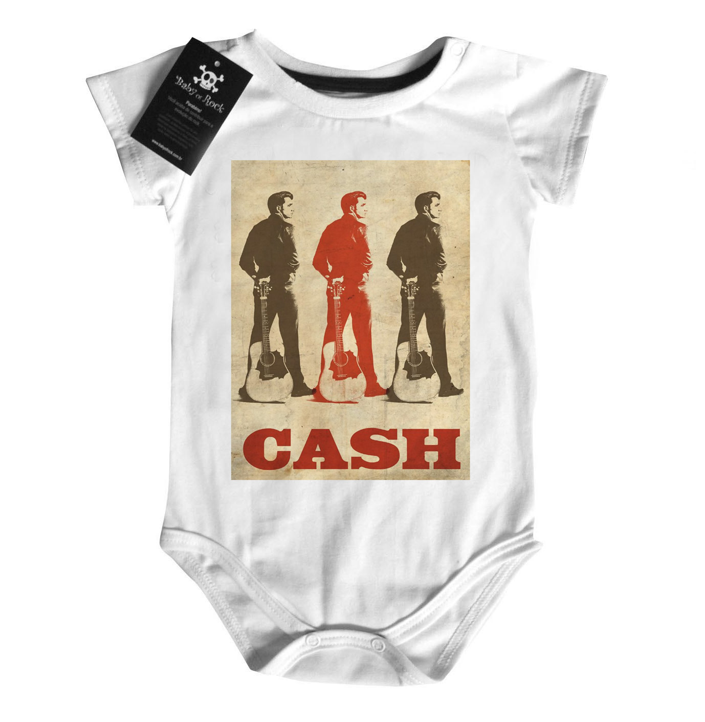 Body bebê Rock Folk Johnny Cash