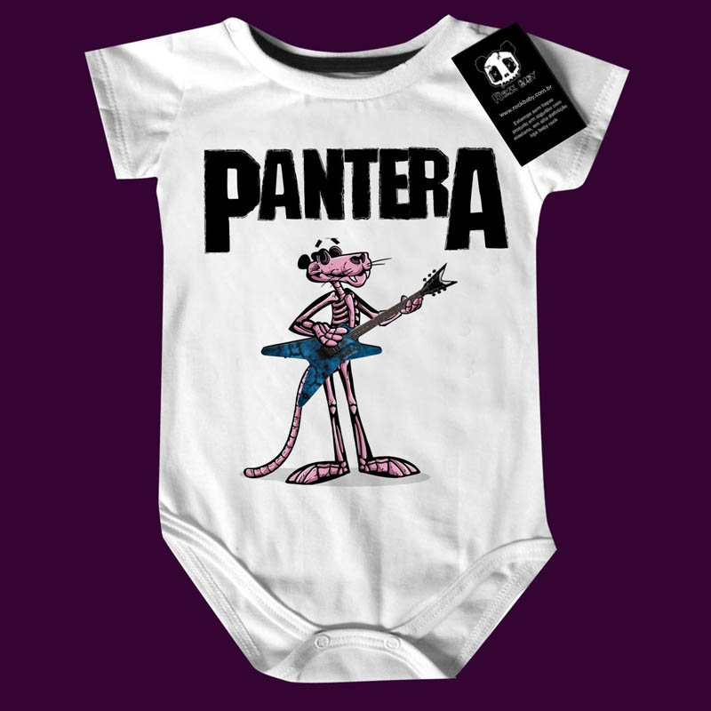 Body bebê Rock  Pantera Cute Cartoon