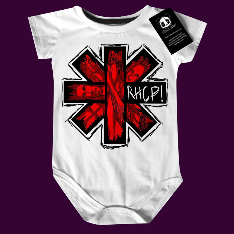 Body Bebê Punk Rock  Red  Hot Chilli Peppers