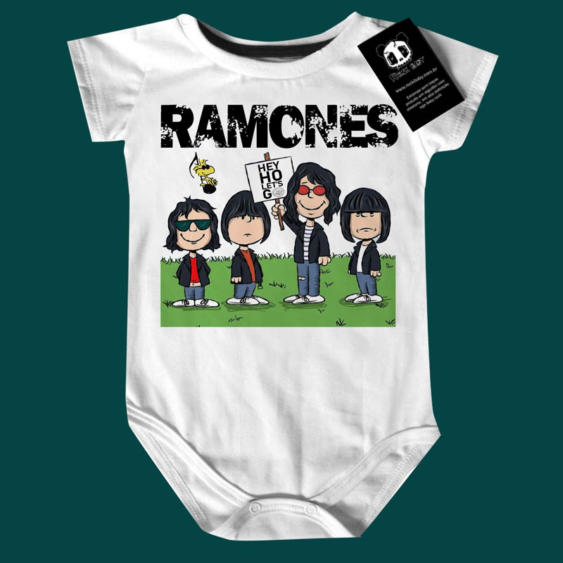 Body  bebê Rock Punk Ramones Snoopy