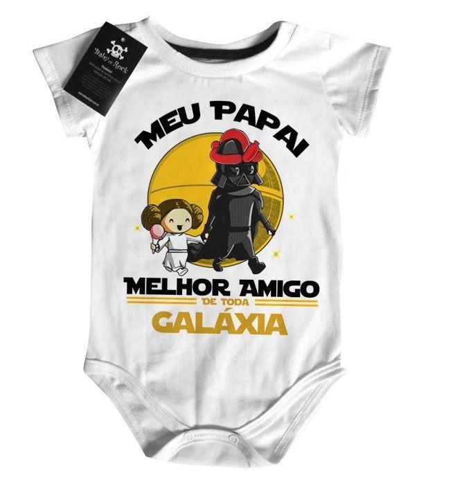 Body  bebê Divertido Papai melhor amigo da galaxia - menina