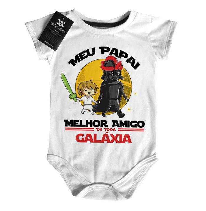 Body  bebê Divertido Papai melhor amigo da galaxia - menino