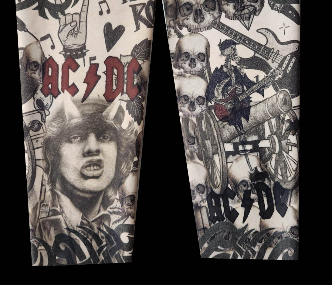 Body  bebê Manga Tatoo ACDC Preto — foto 3