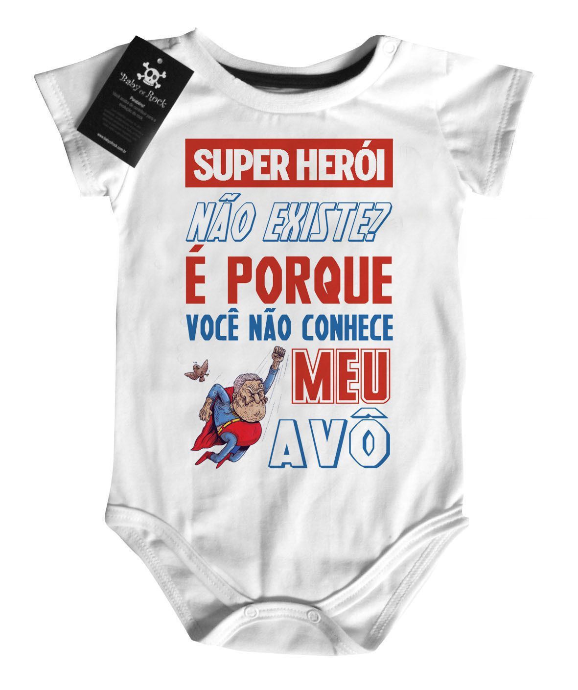 Body  bebê Divertido Herói Vovô