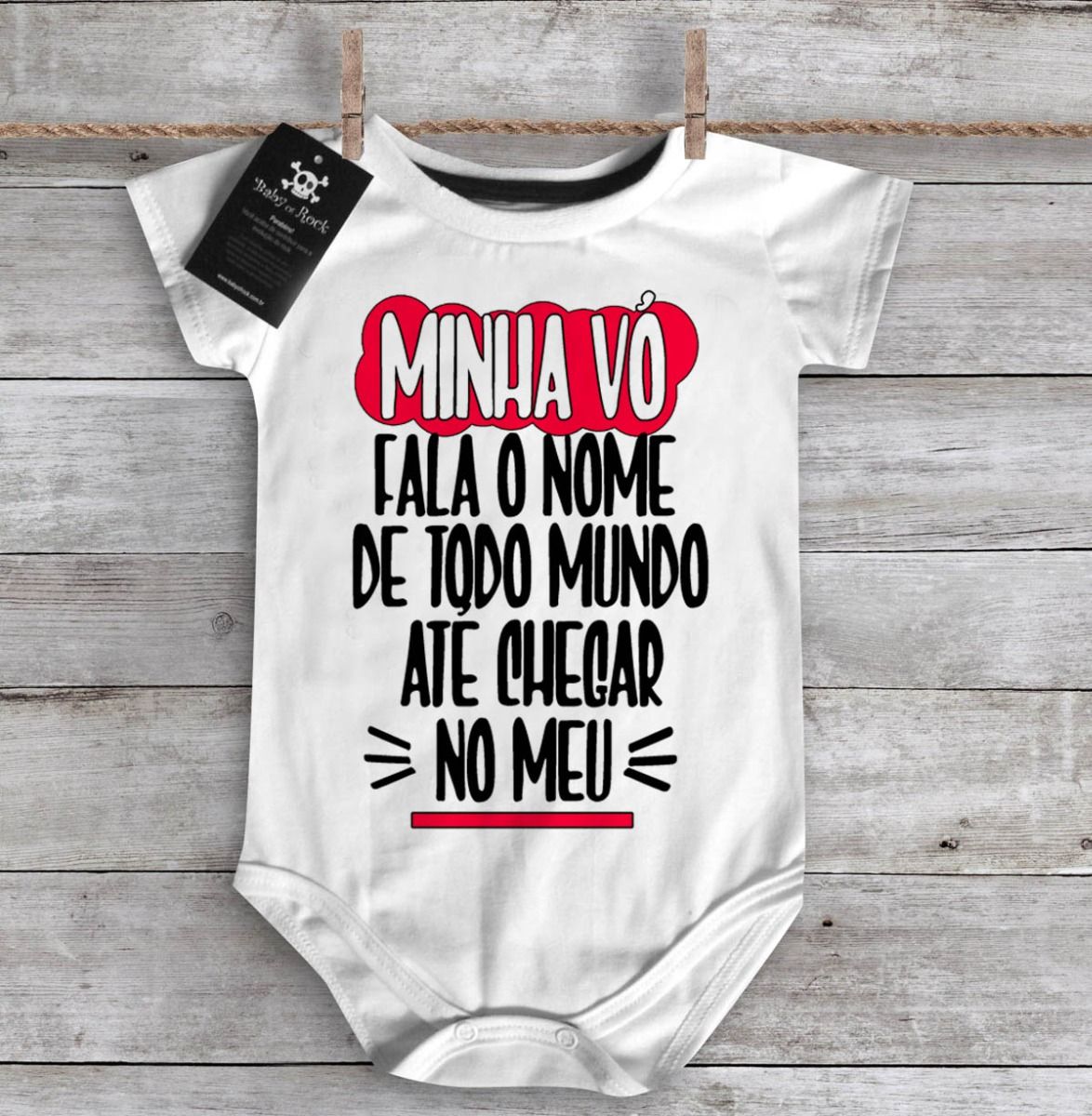 Body  bebê Divertido Minha vó fala o nome de todo mundo