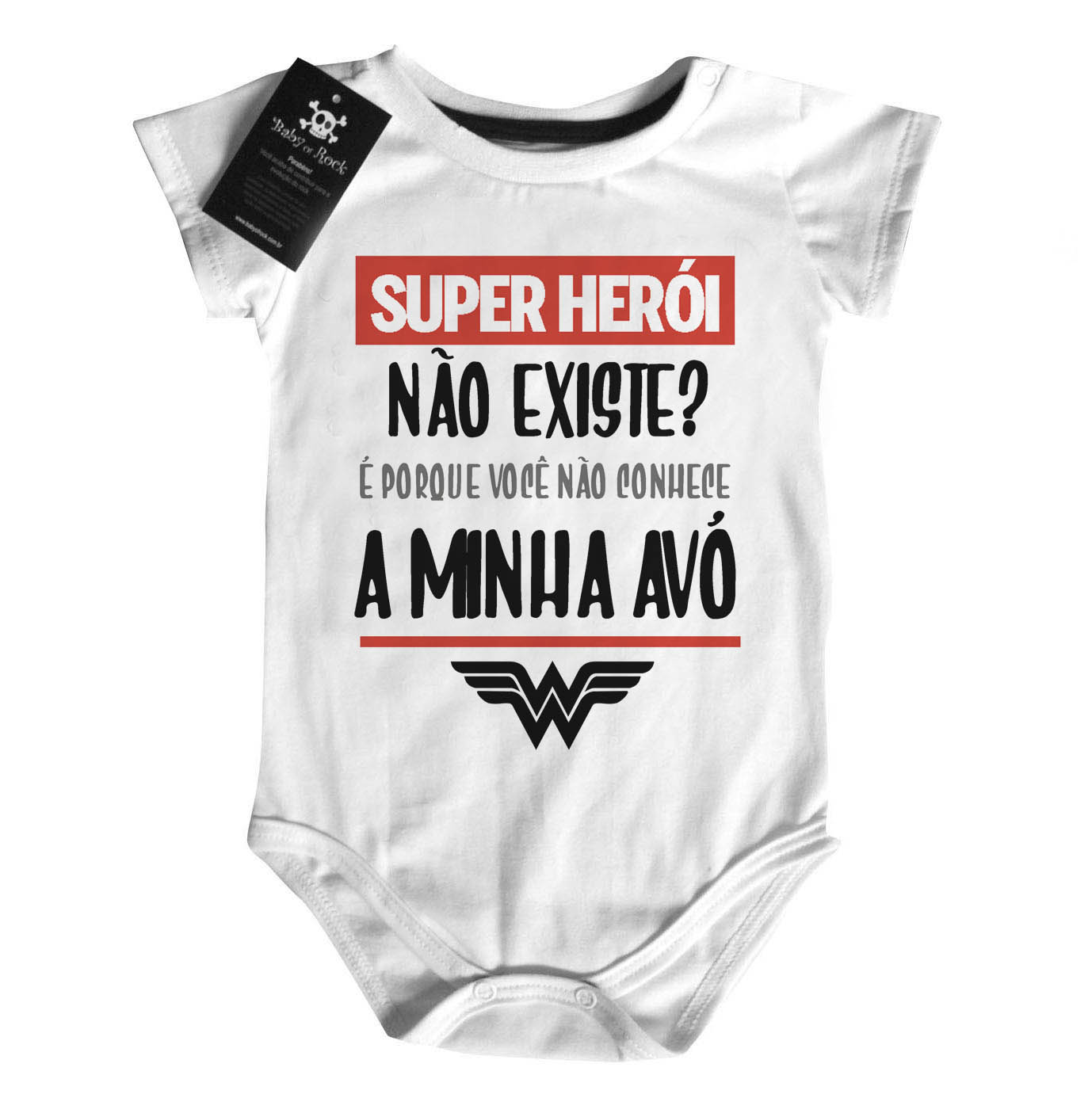 Body bebê Divertido Super-Herói vovó