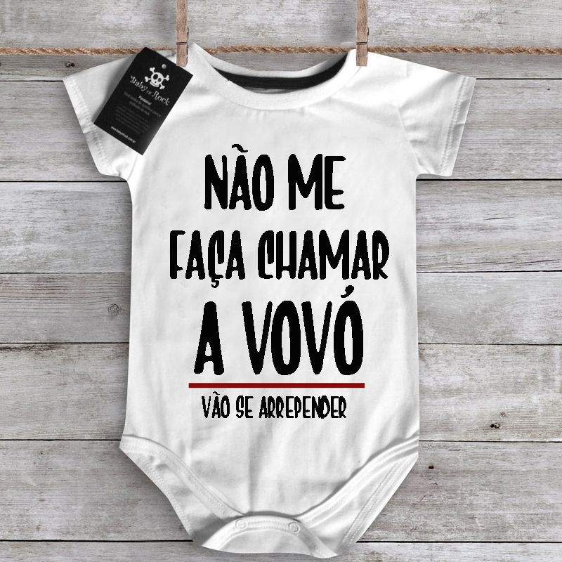Body bebê Divertido Não me faça chamar a vovó