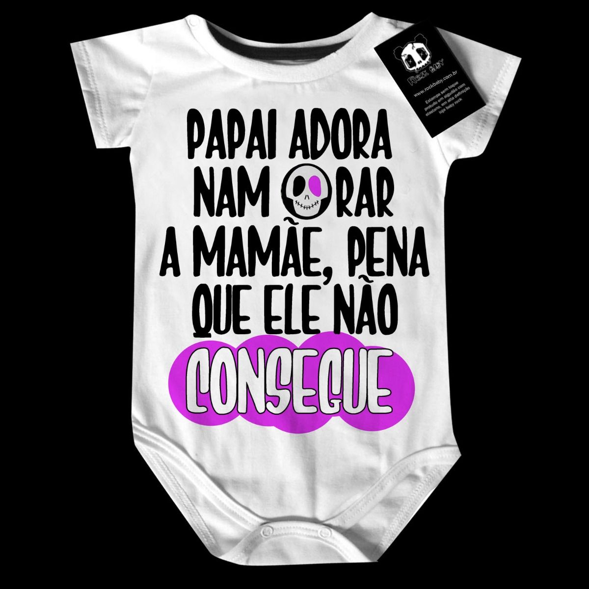 Body  bebê Divertido Papai adora namorar a mamãe