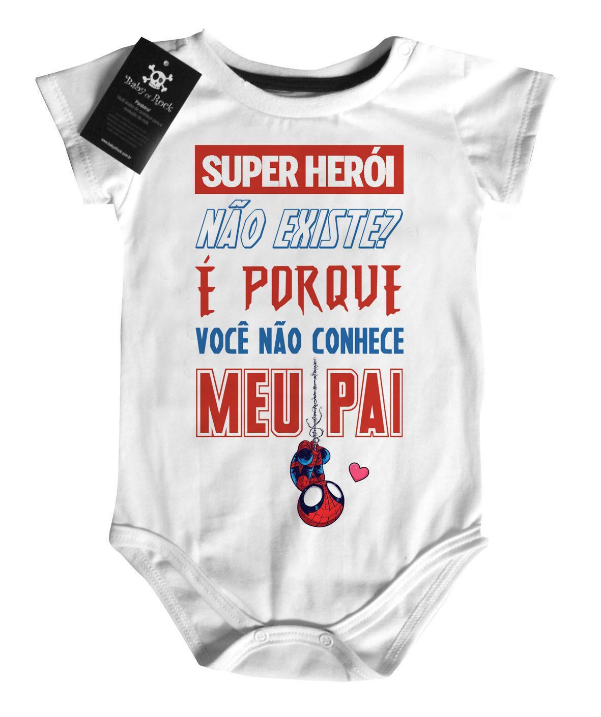 Body  bebê Divertido Herói papai