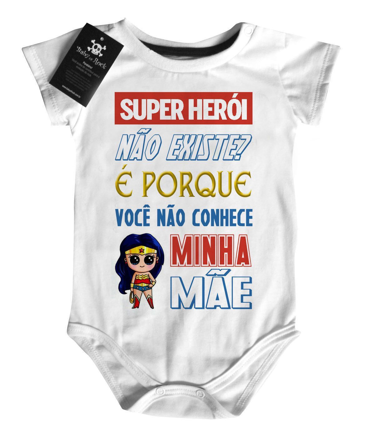 Body bebê Divertido Super-Herói mamãe