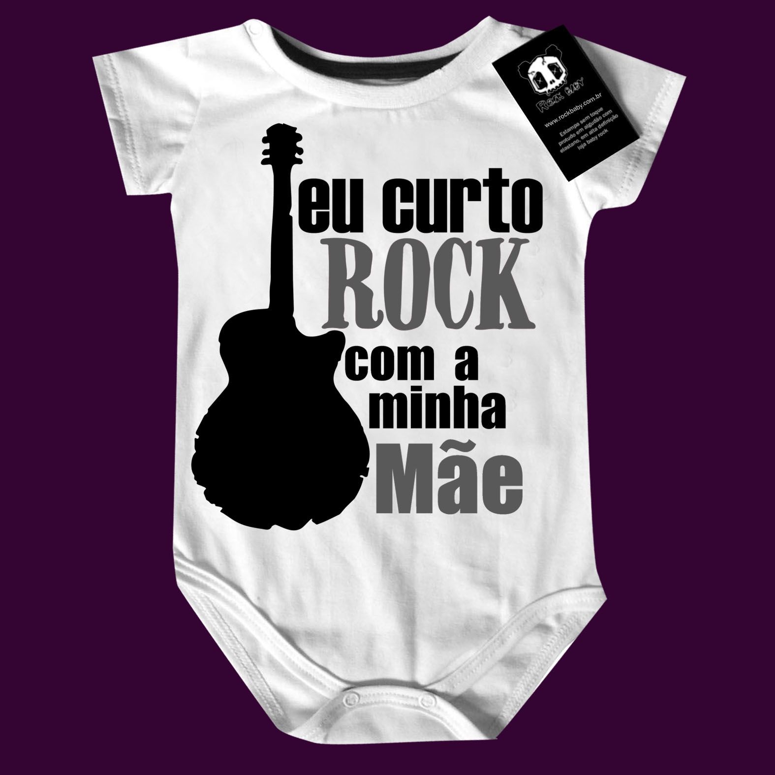 Body bebê Rock Curto rock com a mamãe