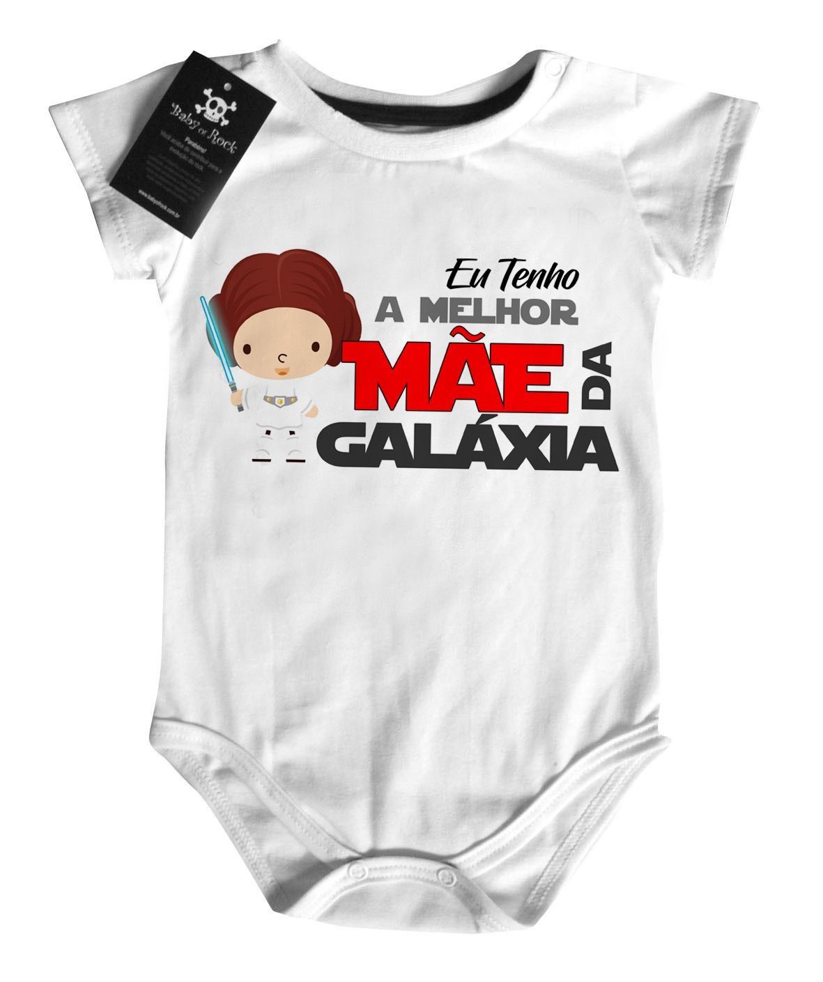 Body bebê Divertido Tenho a melhor mamãe da galáxia