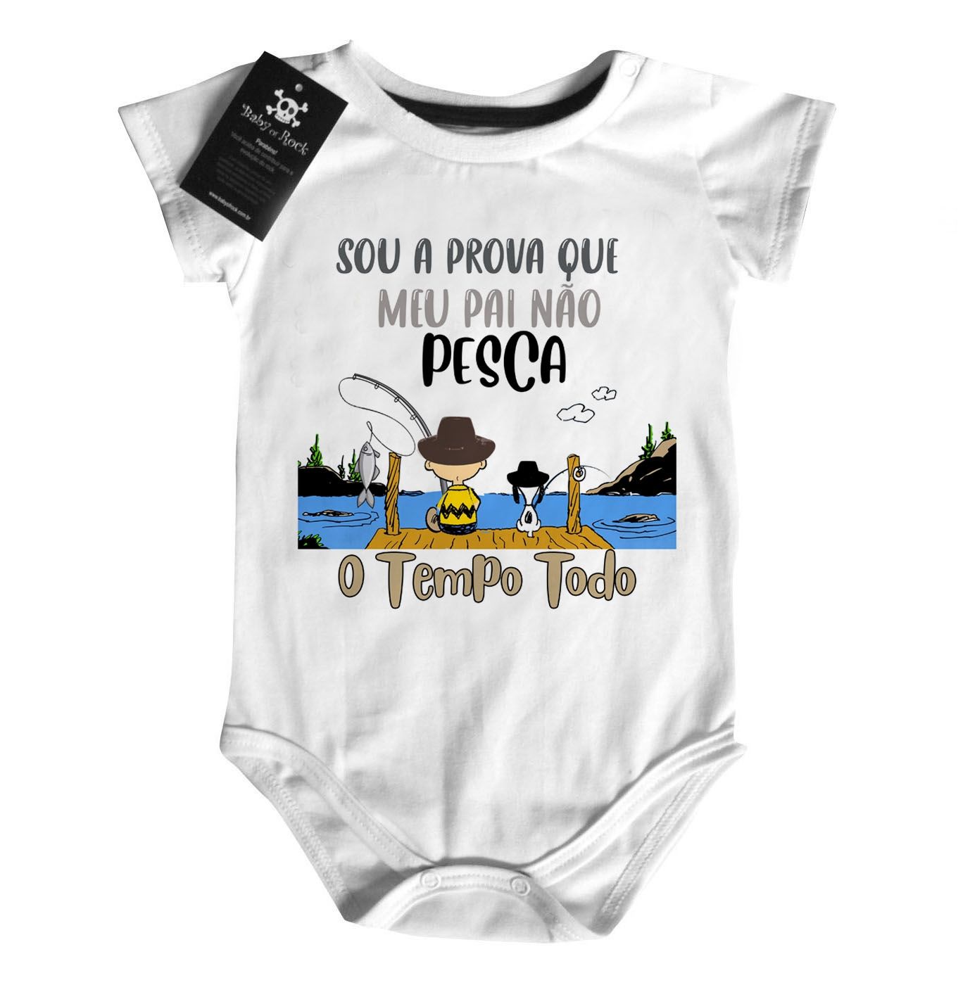 Body bebê Divertido Sou a rova que papai não pesca o tempo todo