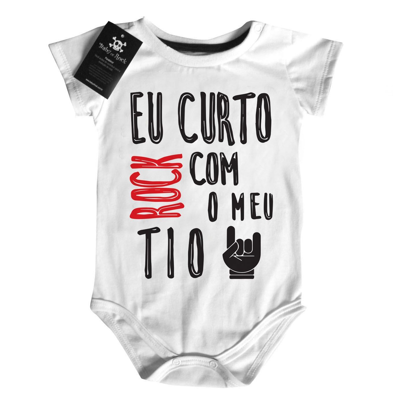 Body bebê rock Curto rock com o titio