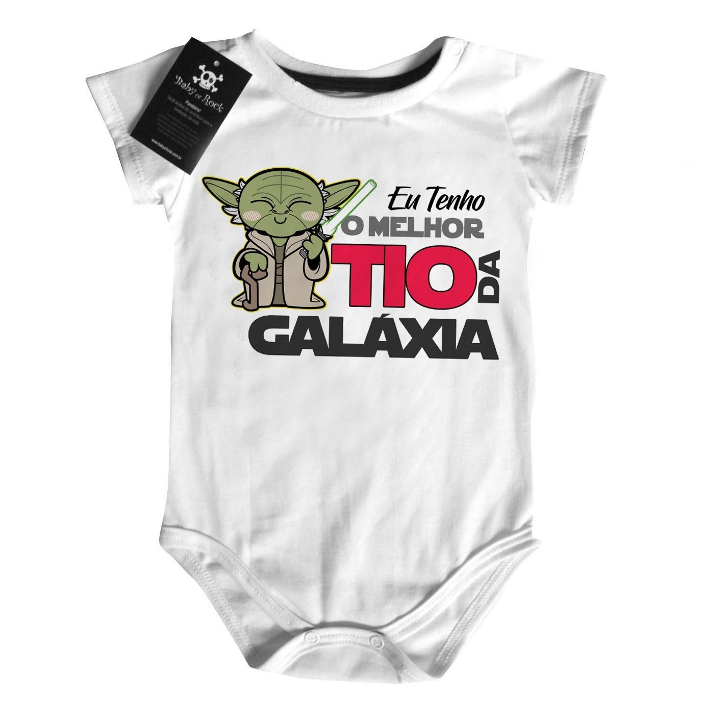 Body bebê Divertido Tenho o melhor titio da galáxia
