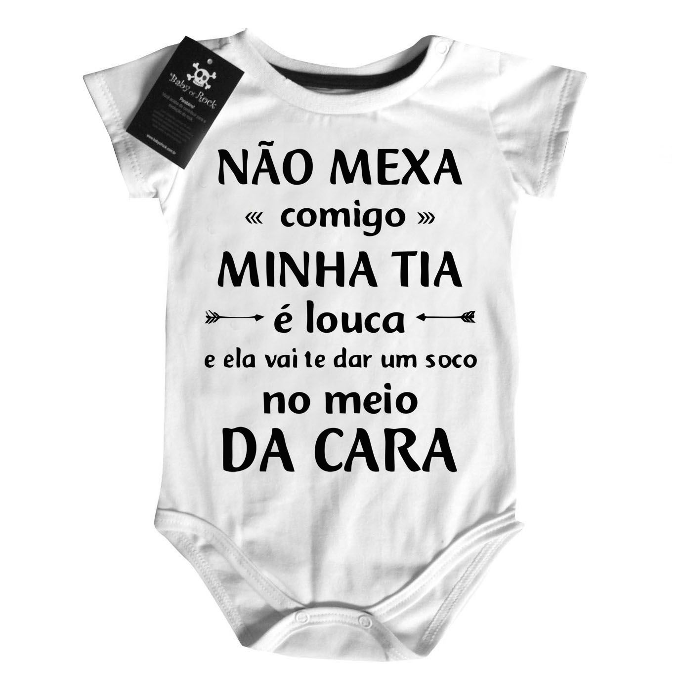 Body bebê Divertido Não mexa comigoTitia louca