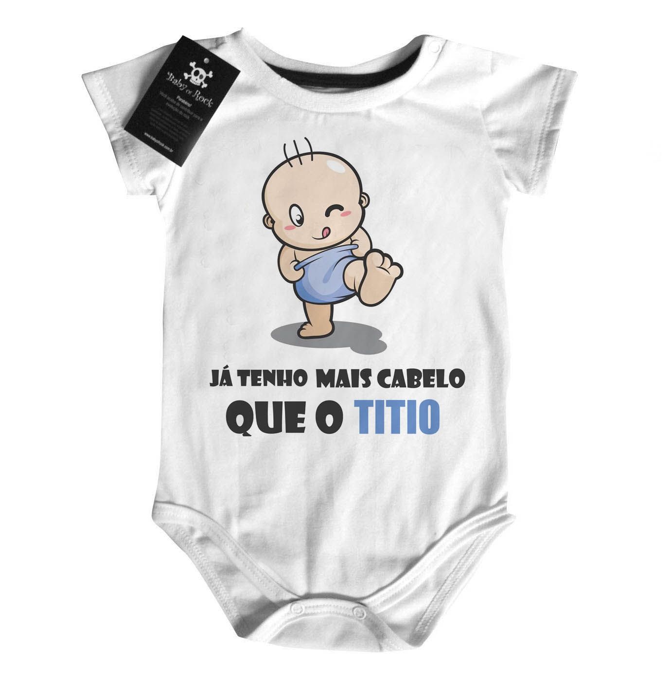 Body bebê Divertido Já tenho mais cabelo que titio