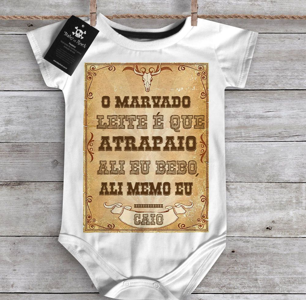 Body bebê Sertanejo Marvado leite que me atrapaio